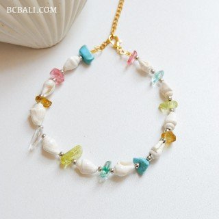 Real Shell Bracelet with Natural Stone Best Quality